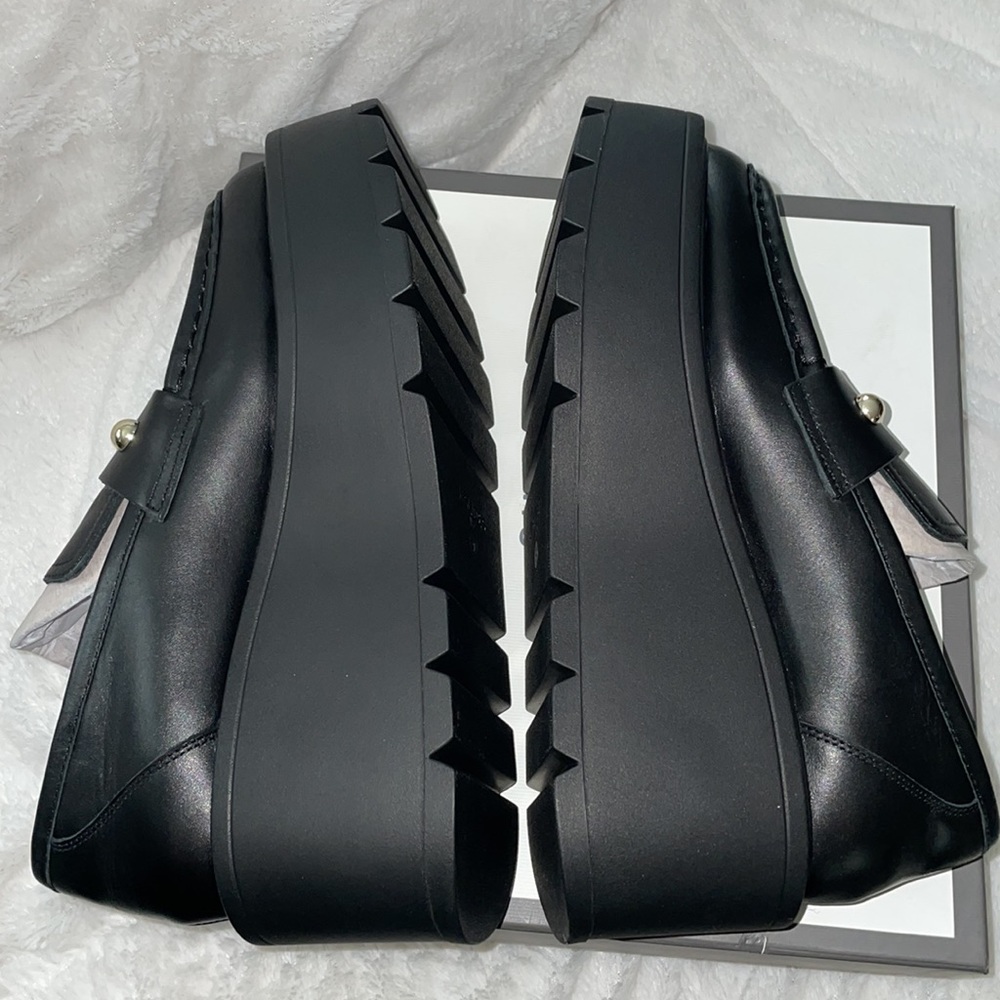 NWT J/SLIDES VICKY Black Leather Platform - Picture 13 of 16